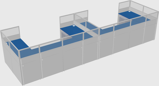 U-shaped cubicle