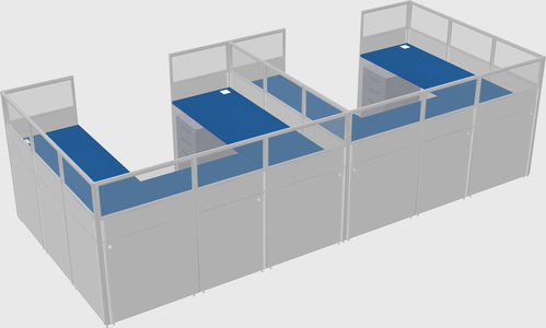 U-shaped cubicle
