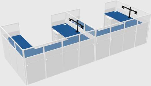 U-shaped cubicle