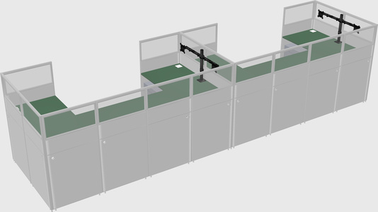 U-shaped cubicle