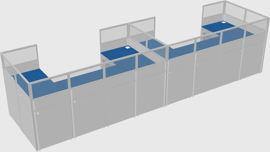 U-shaped cubicle