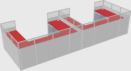 U-shaped cubicle