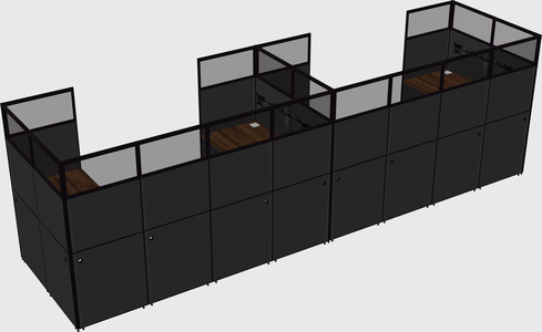 U-shaped cubicle