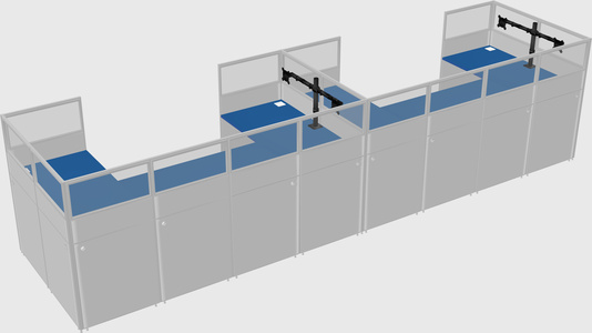 U-shaped cubicle