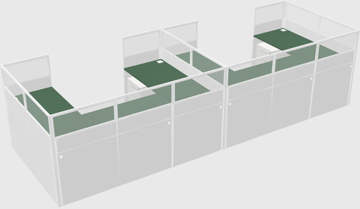 U-shaped cubicle