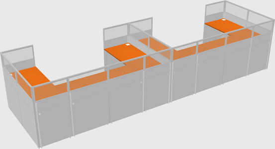 U-shaped cubicle