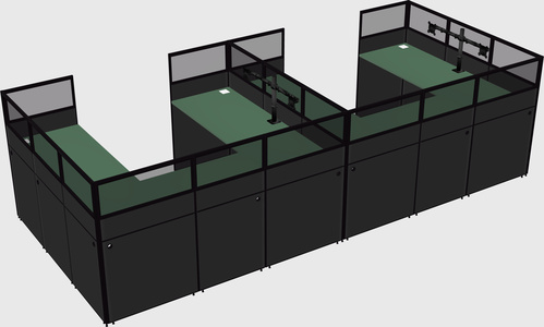 U-shaped cubicle