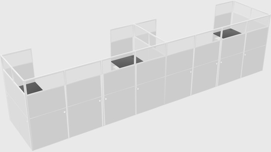 U-shaped cubicle