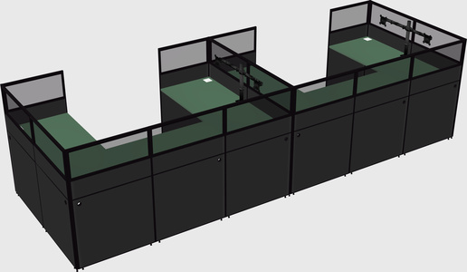 U-shaped cubicle