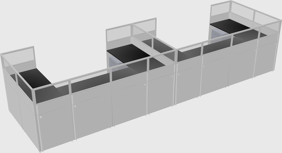 U-shaped cubicle