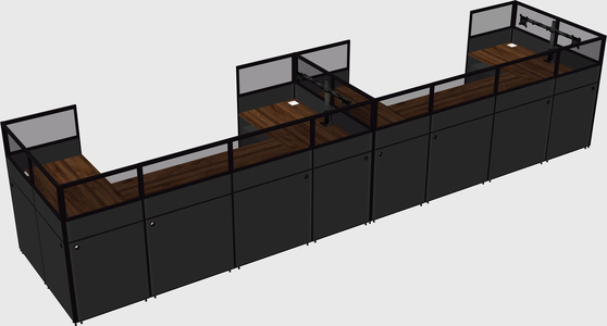 U-shaped cubicle