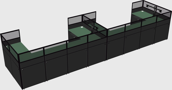 U-shaped cubicle