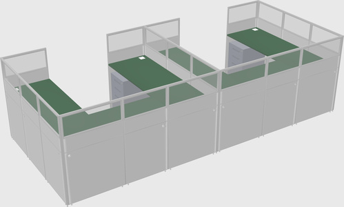 U-shaped cubicle
