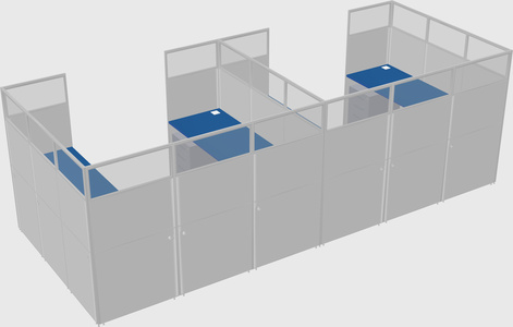 U-shaped cubicle
