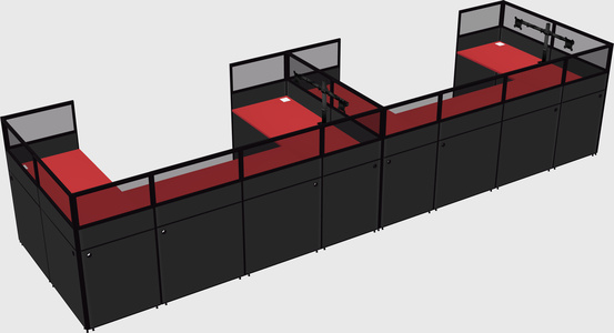 U-shaped cubicle