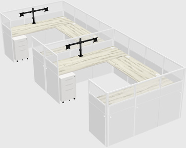 U-shaped cubicle