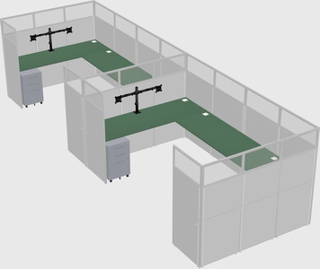 U-shaped cubicle