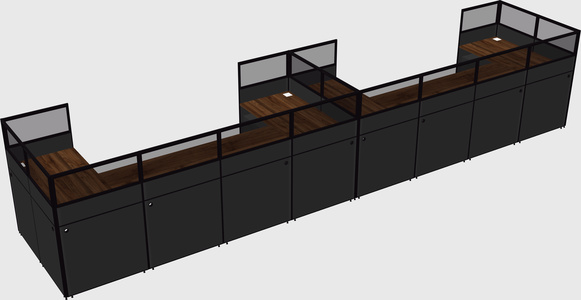 U-shaped cubicle