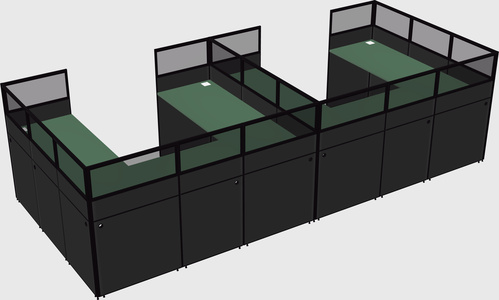 U-shaped cubicle