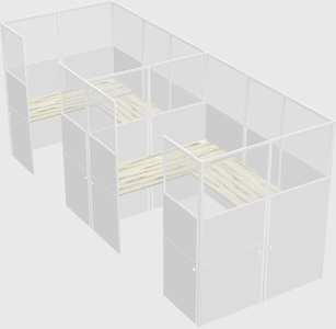 U-shaped cubicle