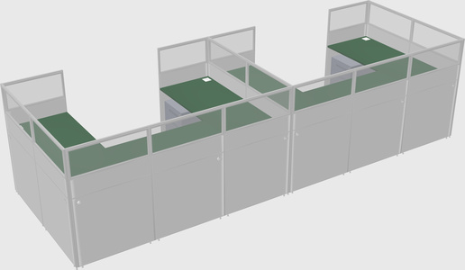 U-shaped cubicle