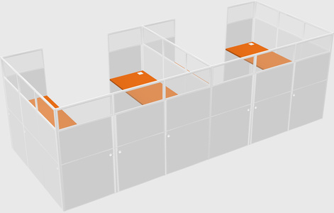 U-shaped cubicle