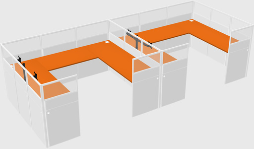 U-shaped cubicle