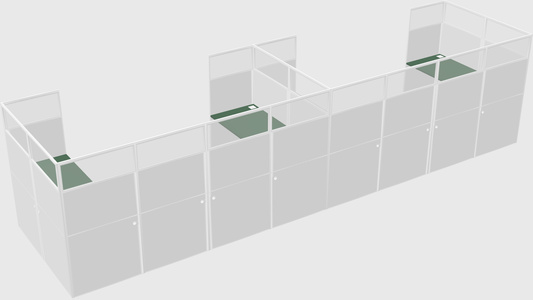 U-shaped cubicle