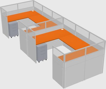 U-shaped cubicle