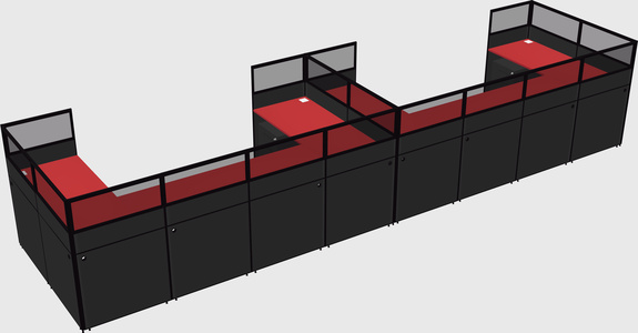 U-shaped cubicle