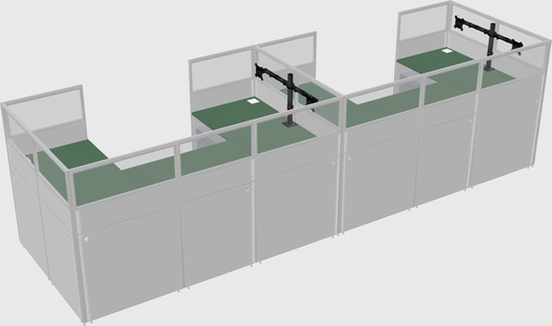 U-shaped cubicle