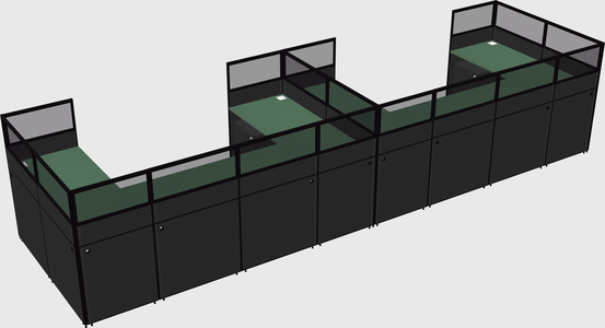 U-shaped cubicle