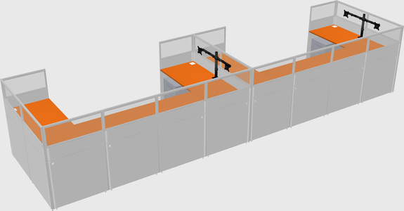 U-shaped cubicle