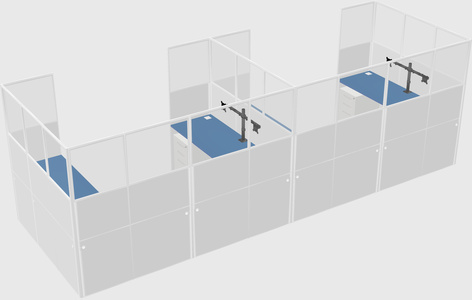 U-shaped cubicle