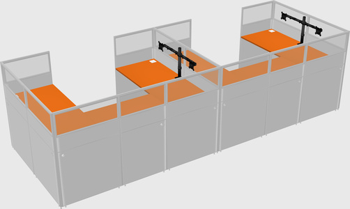 U-shaped cubicle