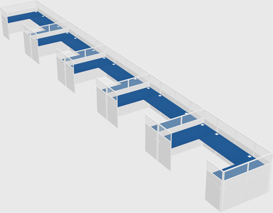 U-shaped cubicle