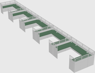 U-shaped cubicle