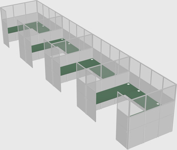 U-shaped cubicle