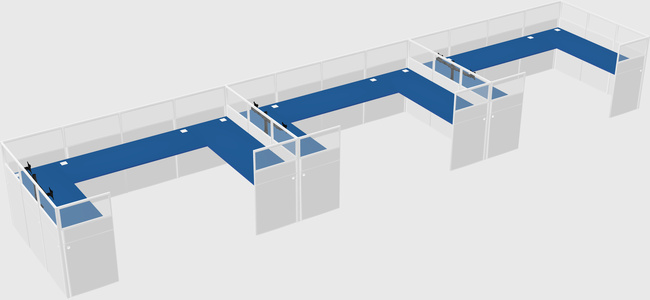 U-shaped cubicle