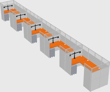 U-shaped cubicle