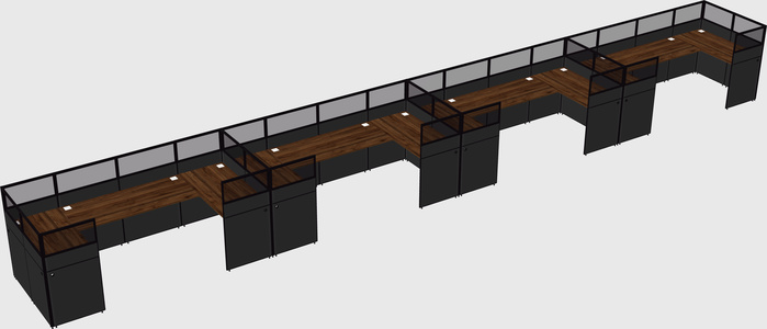 U-shaped cubicle