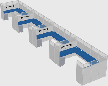 U-shaped cubicle