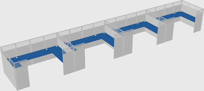 U-shaped cubicle