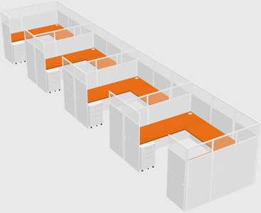 U-shaped cubicle
