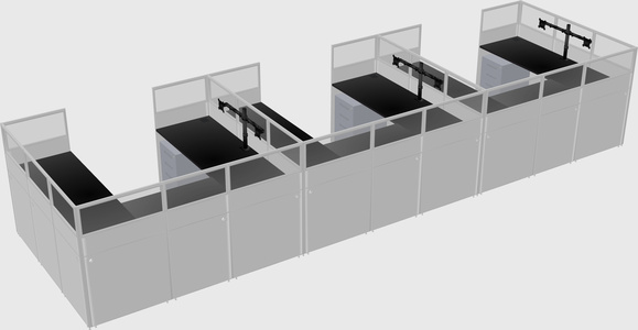 U-shaped cubicle