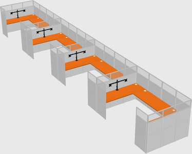 U-shaped cubicle