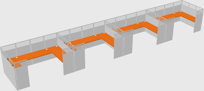 U-shaped cubicle