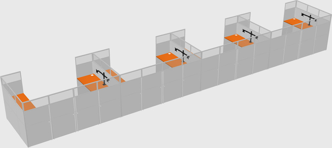U-shaped cubicle