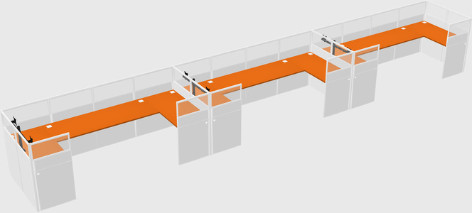U-shaped cubicle