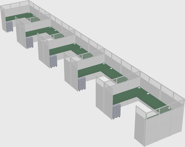 U-shaped cubicle